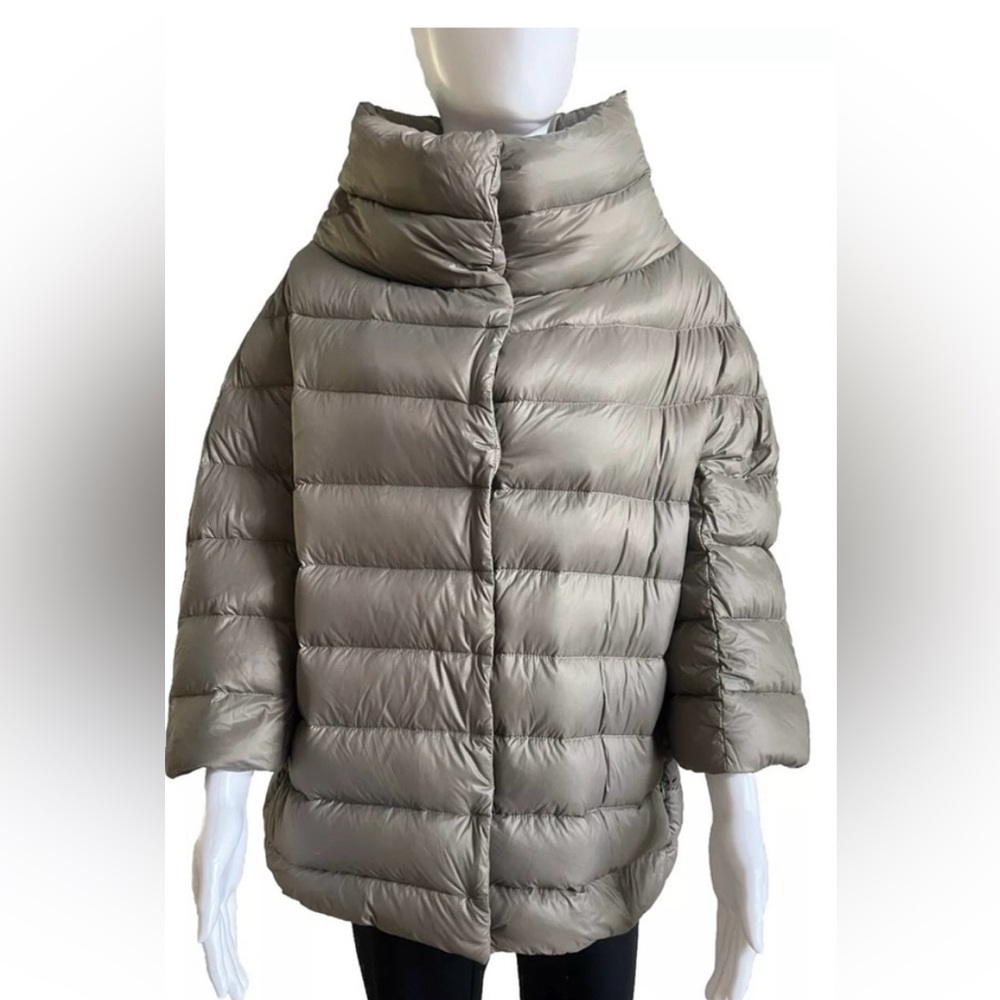 ZENTNER Alta 3/4 Sleeve Funnel Neck Goose Down Jacket, Size 40/US